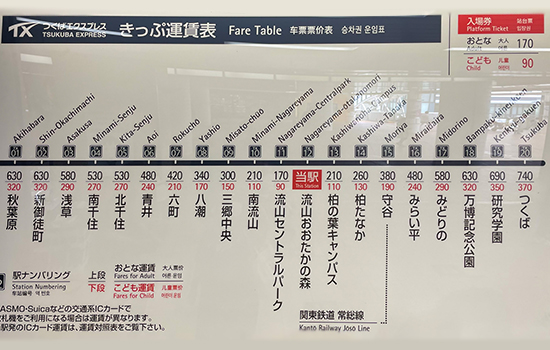 つくばエクスプレス　路線図